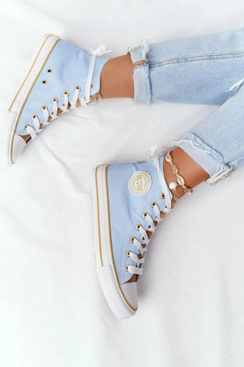 Best Damskie Wysokie Trampki Big Star HH274449 Niebieskie Damskie Trampki Damskie Big Star|Trampki Damskie Wysokie