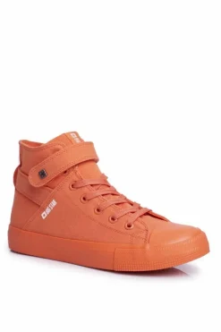 Discount Damskie Wysokie Trampki Big Star FF274583 Pomarańczowe Damskie Trampki Damskie Big Star|Trampki Damskie Wysokie