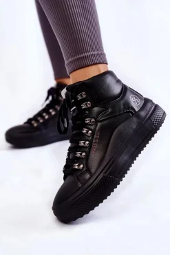 Cross Jeans Damskie Wysokie Trampki KK2R4029C Czarne