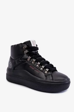 Cross Jeans Damskie Wysokie Trampki KK2R4029C Czarne