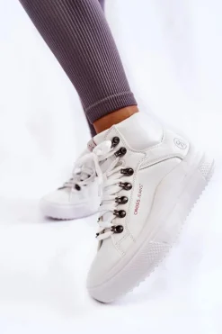 Trampki Damskie Cross Jeans|Trampki Damskie Wysokie></noscript>Cross Jeans Damskie Wysokie Trampki KK2R4028C Białe