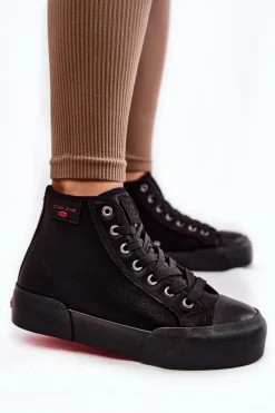 Trampki Damskie Cross Jeans|Trampki Ocieplane></noscript>Cross Jeans Damskie Wysokie Trampki KK2R4055C Czarne