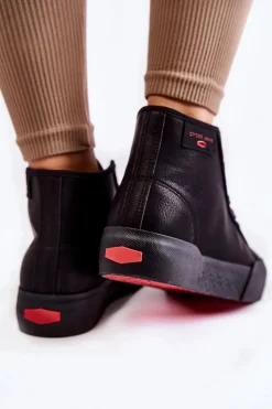 Trampki Damskie Cross Jeans|Trampki Ocieplane></noscript>Cross Jeans Damskie Wysokie Trampki KK2R4055C Czarne