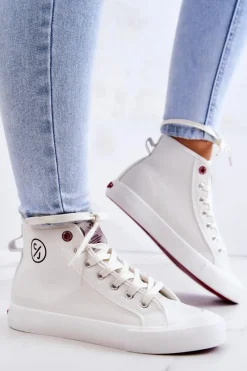 Trampki Damskie Cross Jeans|Trampki Damskie Wysokie></noscript>Cross Jeans Damskie Wysokie Trampki JJ2R4056C Białe