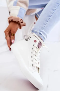 Trampki Damskie Cross Jeans|Trampki Damskie Wysokie></noscript>Cross Jeans Damskie Wysokie Trampki JJ2R4056C Białe