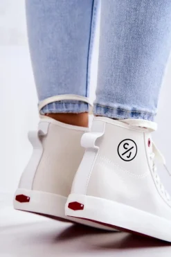 Trampki Damskie Cross Jeans|Trampki Damskie Wysokie></noscript>Cross Jeans Damskie Wysokie Trampki JJ2R4056C Białe