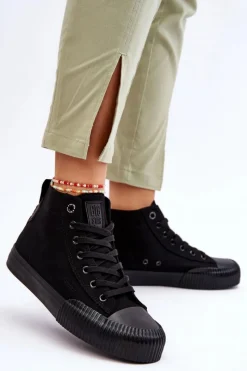 Online Damskie Wysokie Trampki Materiałowe Big Star LL274444 Czarne Damskie Trampki Damskie Big Star|Trampki Damskie Wysokie