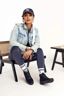 Best Big Star Shoes Damskie Wysokie Trampki Na Dużej Podeszwie BIG STAR FF274244 Czarne Czarny