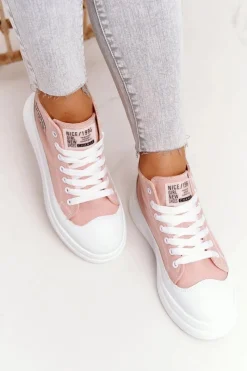 Hot Boto Damskie Wysokie Trampki Na Platformie Różowe Nice Girl