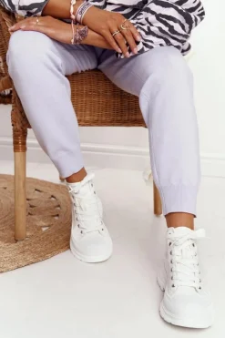 Sale Damskie Wysokie Trampki Na Dużej Podeszwie Białe Trissy Damskie Trampki Damskie Wysokie