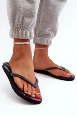 Klapki Damskie Japonki|Klapki Damskie Klasyczne>4F Damskie Wzorzyste Japonki Klapki RMM00FFLIF138-90S Multikolor