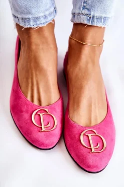 Online Boto Damskie Zamszowe Baleriny Z Ozdobą Nicole 2746 Fuksja