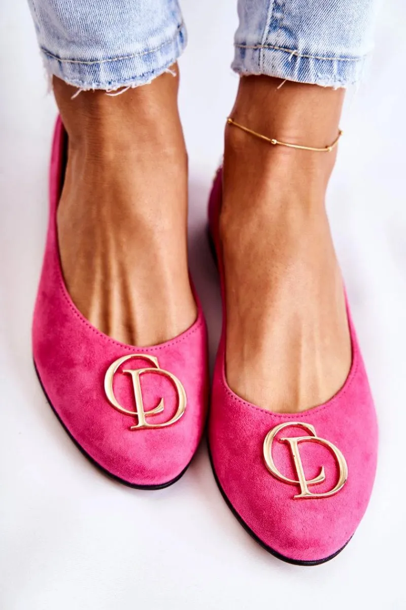 Online Boto Damskie Zamszowe Baleriny Z Ozdobą Nicole 2746 Fuksja