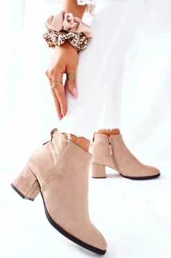 Sale Buty damskie Vinceza Damskie Zamszowe Botki Beżowe Ardmore