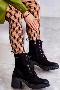 Online Buty damskie Vinceza Damskie Zamszowe Botki Na Obcasie Czarne Grethe