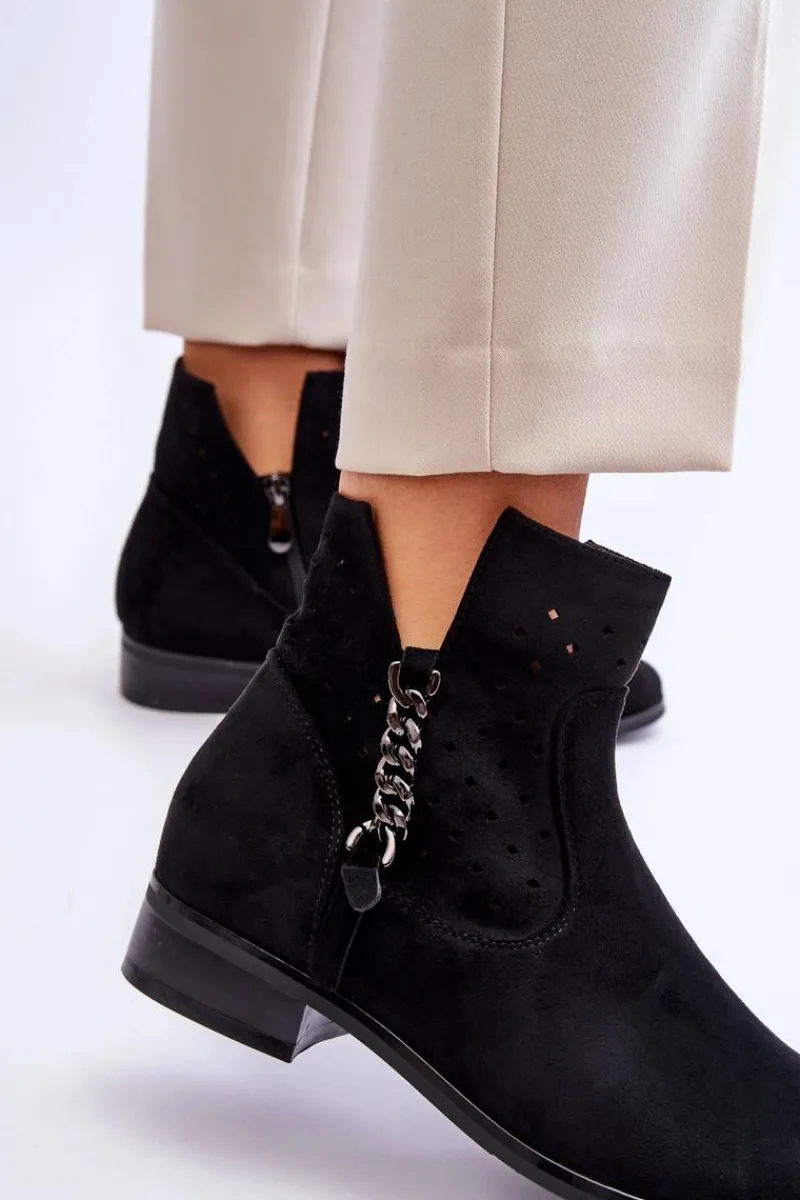 Botki Wiosenne|Czarne Botki>Buty damskie Vinceza Damskie Zamszowe Botki Na Suwak Czarne Belliano