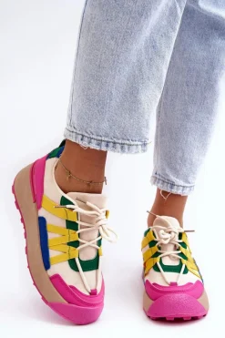 Boto Damskie Zamszowe Buty Sportowe Na Platformie Multikolor Rohan