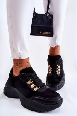 Sneakersy Damskie>Boto Damskie Zamszowe Buty Sportowe Sneakersy Czarne Britany