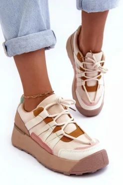 Online Damskie Zamszowe Buty Sportowe Na Platformie Beżowe Rohan Damskie Buty Sportowe Na Platformie|Sneakersy Damskie