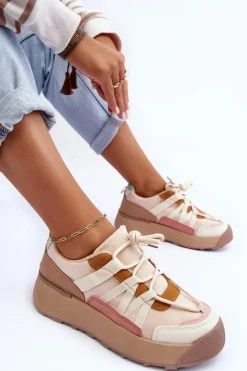 Online Damskie Zamszowe Buty Sportowe Na Platformie Beżowe Rohan Damskie Buty Sportowe Na Platformie|Sneakersy Damskie