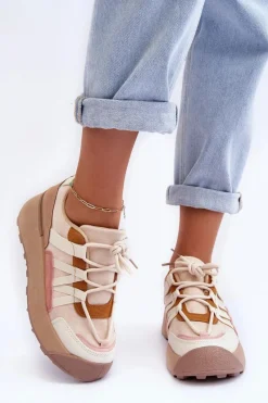 Online Damskie Zamszowe Buty Sportowe Na Platformie Beżowe Rohan Damskie Buty Sportowe Na Platformie|Sneakersy Damskie