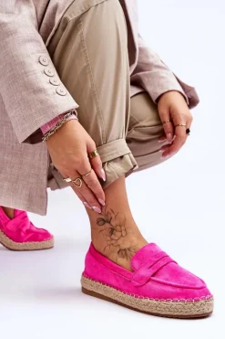 Czarne Espadryle>Boto Damskie Zamszowe Espadryle Fuksja Keyla