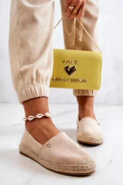 Czarne Espadryle>Evento Damskie Zamszowe Espadryle Beżowe Joaquin