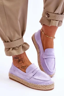 Outlet Damskie Zamszowe Espadryle Fioletowe Keyla Damskie Czarne Espadryle