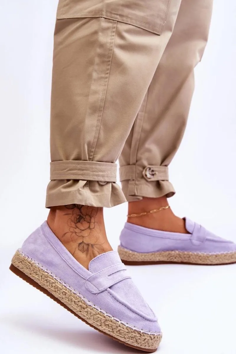 Outlet Damskie Zamszowe Espadryle Fioletowe Keyla Damskie Czarne Espadryle