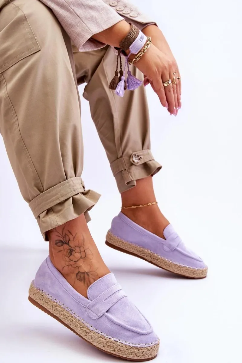 Outlet Damskie Zamszowe Espadryle Fioletowe Keyla Damskie Czarne Espadryle