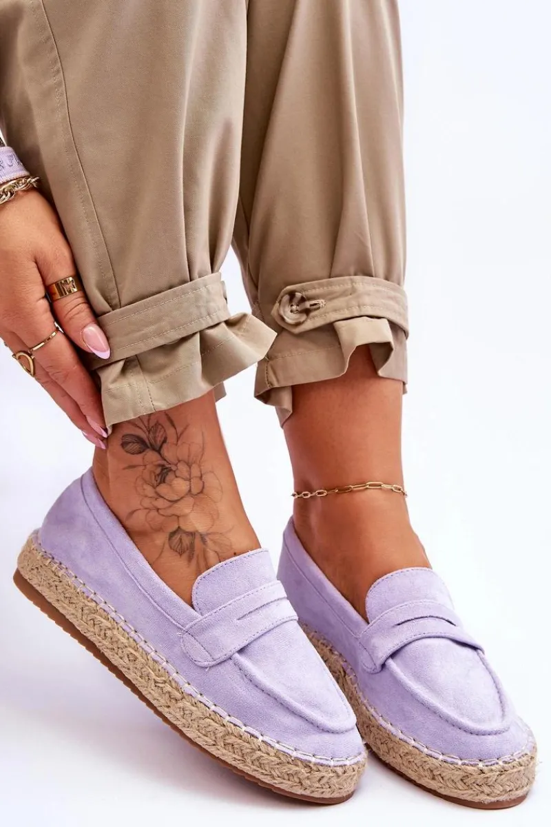 Outlet Damskie Zamszowe Espadryle Fioletowe Keyla Damskie Czarne Espadryle