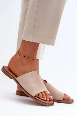 Klapki Damskie Japonki|Klapki Damskie Klasyczne>Evento Damskie Zamszowe Klapki Japonki Beżowe Amite