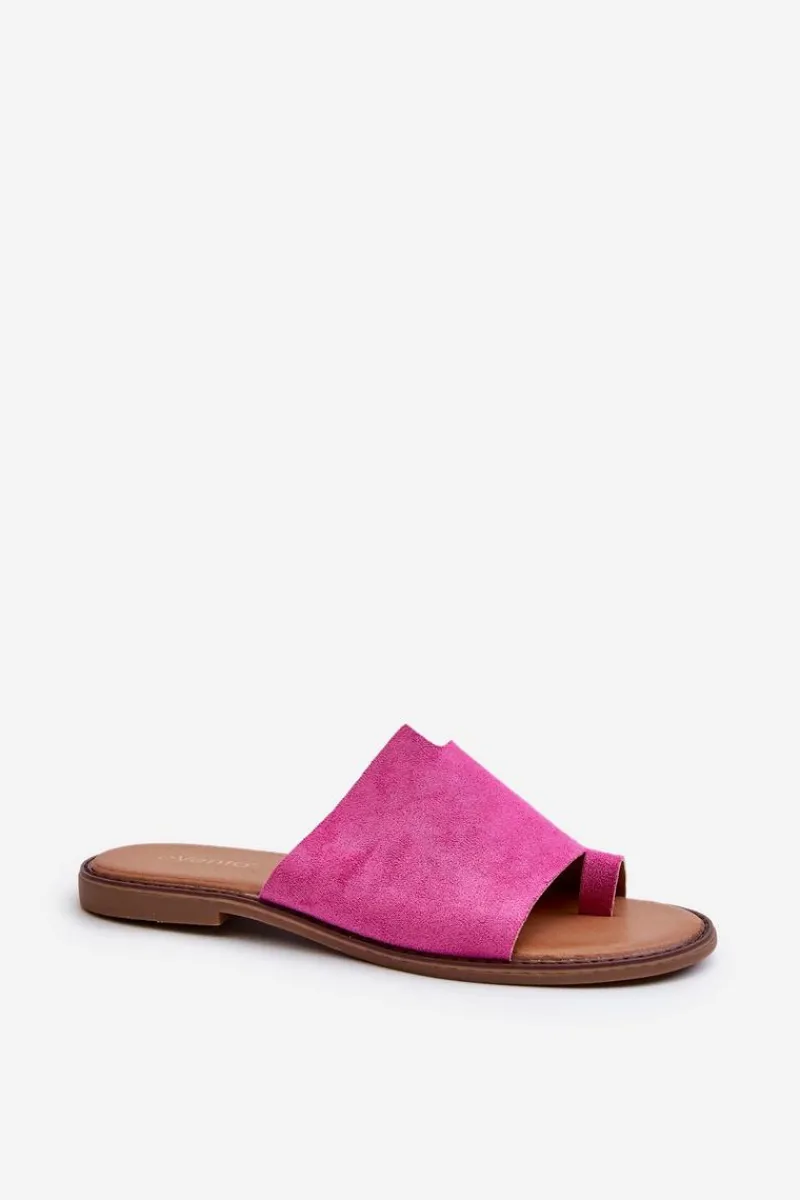 New Damskie Zamszowe Klapki Japonki Fuksja Amite Damskie Klapki Damskie Japonki|Klapki Damskie Klasyczne