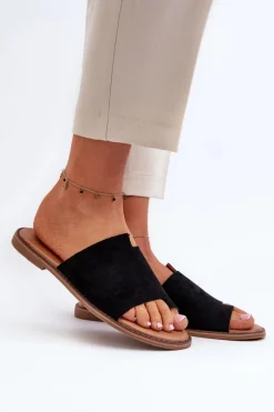 Outlet Damskie Zamszowe Klapki Japonki Czarne Amite Damskie Klapki Damskie Japonki|Klapki Damskie Klasyczne