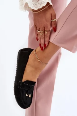 New Damskie Zamszowe Klasyczne Mokasyny Czarne Ontala Damskie Loafersy Damskie|Mokasyny Damskie Zamszowe