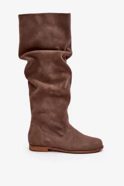 Kozaki Wiosenne|Kozaki Przed Kolano></noscript>Maciejka Damskie Zamszowe Kozaki Do Kolan 05790-04 Beżowe