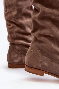 Kozaki Wiosenne|Kozaki Przed Kolano></noscript>Maciejka Damskie Zamszowe Kozaki Do Kolan 05790-04 Beżowe