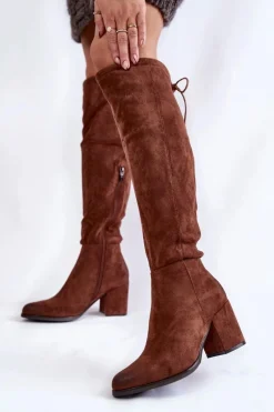 Kozaki Za Kolano|Kozaki Na Obcasie></noscript>Boto Damskie Zamszowe Kozaki Za Kolano La.Fi 270056FX-SU Ciemnobrązowe
