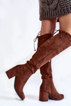 Kozaki Za Kolano|Kozaki Na Obcasie></noscript>Boto Damskie Zamszowe Kozaki Za Kolano La.Fi 270056FX-SU Ciemnobrązowe