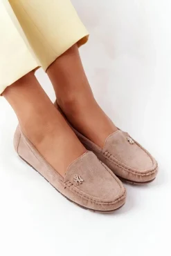 Outlet Damskie Zamszowe Mokasyny Jasny Brąz Madelyn Damskie Mokasyny Damskie Zamszowe