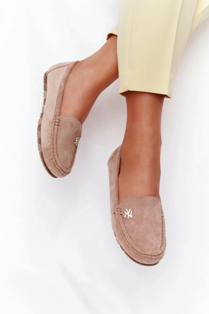 Outlet Damskie Zamszowe Mokasyny Jasny Brąz Madelyn Damskie Mokasyny Damskie Zamszowe