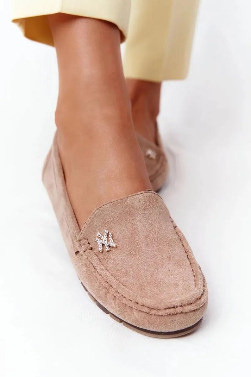 Outlet Damskie Zamszowe Mokasyny Jasny Brąz Madelyn Damskie Mokasyny Damskie Zamszowe