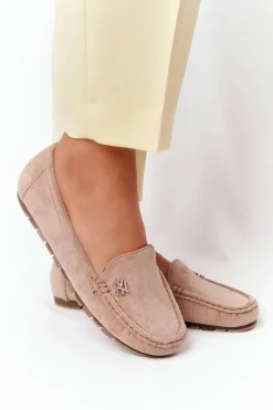 Outlet Damskie Zamszowe Mokasyny Jasny Brąz Madelyn Damskie Mokasyny Damskie Zamszowe