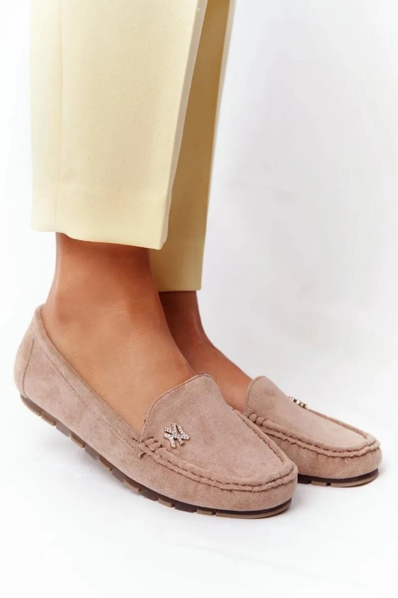 Outlet Damskie Zamszowe Mokasyny Jasny Brąz Madelyn Damskie Mokasyny Damskie Zamszowe