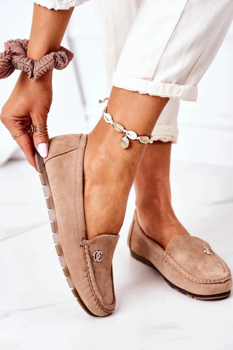 Clearance Damskie Zamszowe Mokasyny Jasny Brąz Madelyn Damskie Mokasyny Damskie Zamszowe