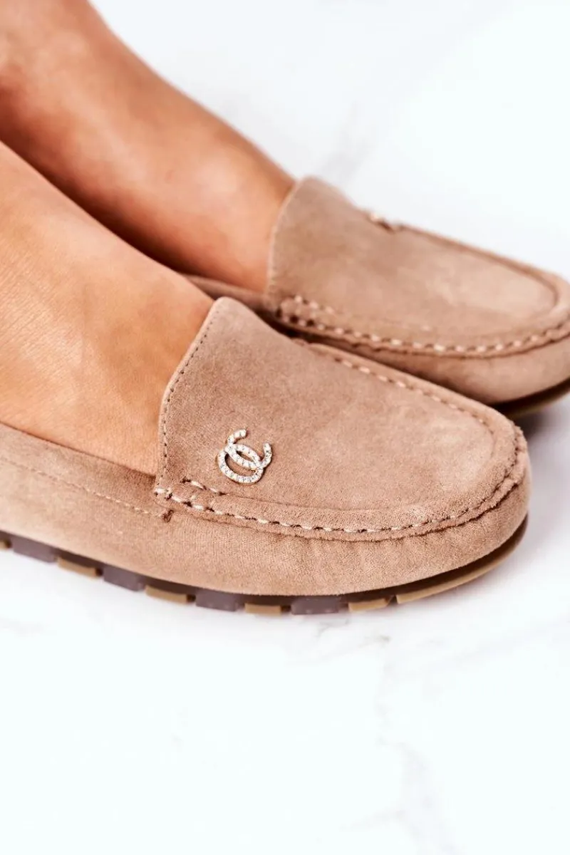 Clearance Damskie Zamszowe Mokasyny Jasny Brąz Madelyn Damskie Mokasyny Damskie Zamszowe