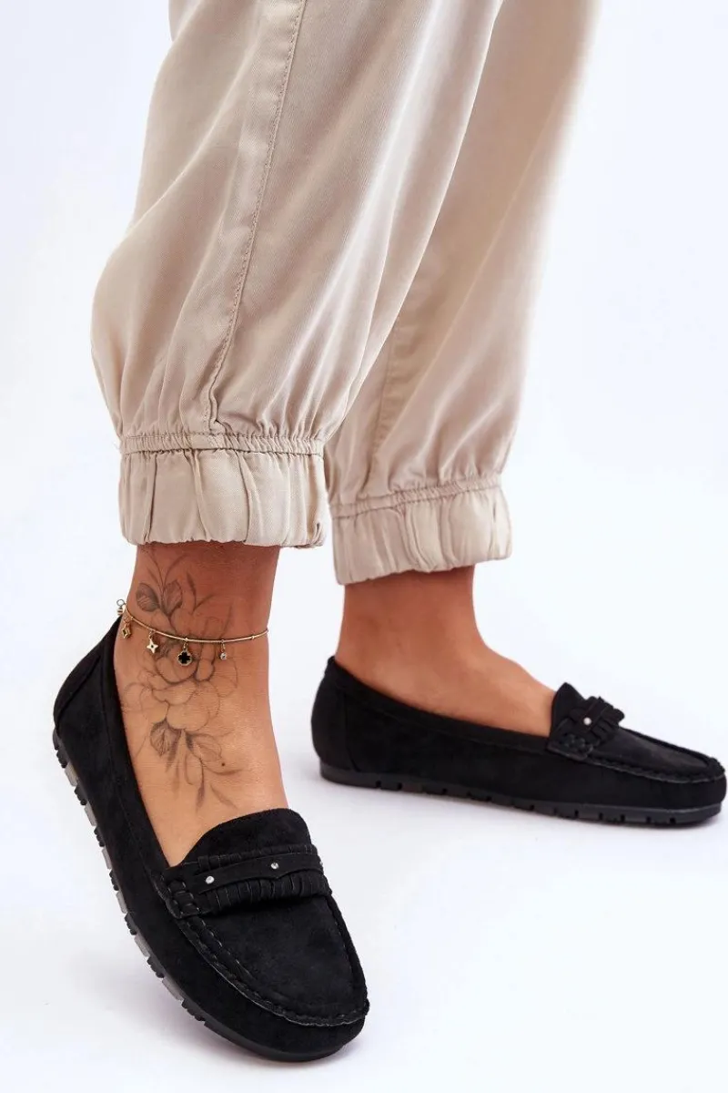 Discount Damskie Zamszowe Mokasyny Czarne Clorie Damskie Mokasyny Damskie Zamszowe