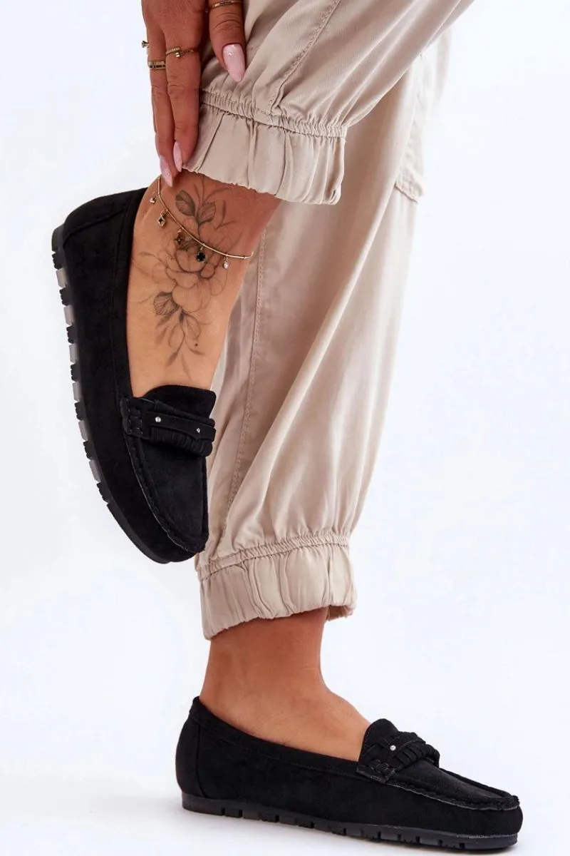 Discount Damskie Zamszowe Mokasyny Czarne Clorie Damskie Mokasyny Damskie Zamszowe