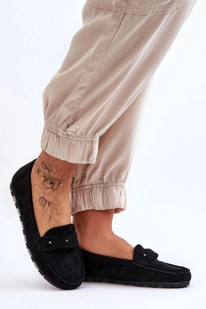 Discount Damskie Zamszowe Mokasyny Czarne Clorie Damskie Mokasyny Damskie Zamszowe