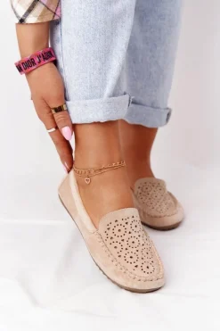 New Damskie Zamszowe Mokasyny Beżowe Molly Damskie Mokasyny Damskie Zamszowe